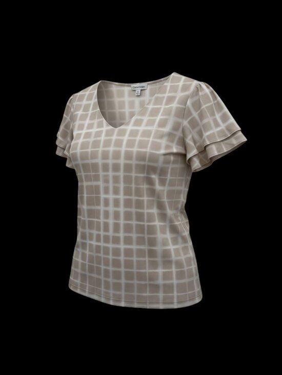 Calvin Klein Tops - Calvin Klein Silver Logo Short Sleeve Top